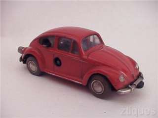   Micro Racer #1046 VW Beetle Bug Wind Up Red / Orange Volkswagen  