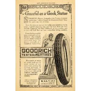 1918 Ad Greek Statue Goodrich Tires Akron Ohio Rubber   Original Print 