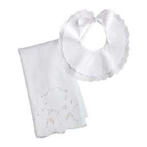  christening bib & burp cloth set Baby