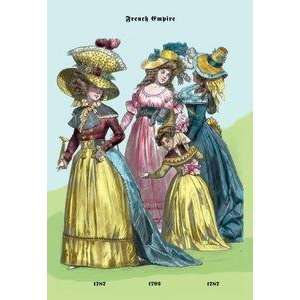  Vintage Art French Empire Dresses, 18th Century   03765 2 