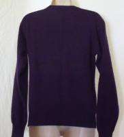 LORD & TAYLOR Purple Cashmere Sweater Shoulder Detail S  