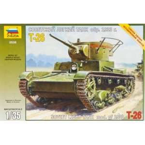   Zvezda   1/35 Soviet T 26 Tank (Plastic Model Vehicle) Toys & Games