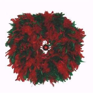  Angelic Dreamz Own Red & Green Feather Holiday Wreath 