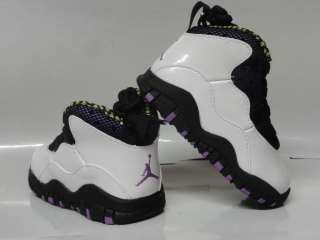Nike Air Jordan 10 White Violet Purple Sneakers Infant Toddler Size 7 