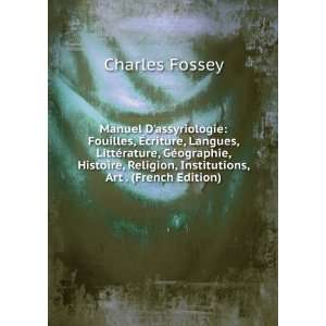   Religion, Institutions, Art . (French Edition) Charles Fossey Books
