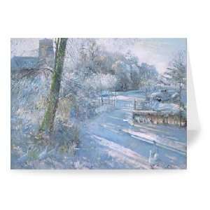 Hoar Frost Morning, 1996 (oil on canvas) by   Greeting Card (Pack of 