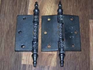 Door Hinges 3 X 3 steeple top pins old antique cleaned restoration 