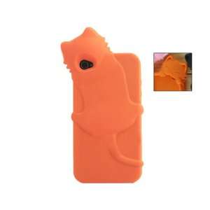  Orange 3D Animal Cartoon Silicone Case Cover for iPhone 4 