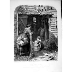    Art Journal 1869 Mill Little Girls Woman Farm Birds