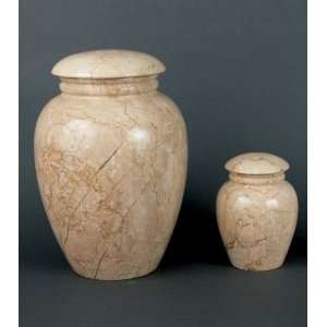    Small Grecian Travertine Marble Cremation Urn