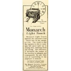  1909 Ad Monarch Light Touch Antique Typewriter Office 