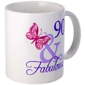  90th Birthday Butterfly Cute Mug by  Kitchen 