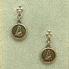 Earrings Sterling Silver 14kw gold posts Pisces Zodiac  