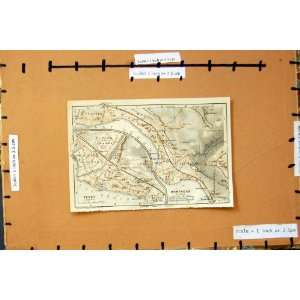    1913 MAP RIVIERA CORSICA STREET PLAN MONTREUX VEVEY