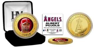 Albert Pujols Angels 24 KT Gold/Color Coin  