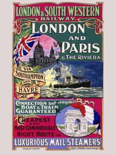 Vintage Travel Poster London & S.W. Railway 18x24  