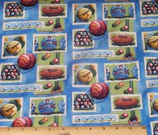 All Sports Patchwork David Quilt Fabric yds  