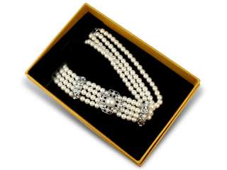 This is a high quality imitation pearl choker. It is pretty and 