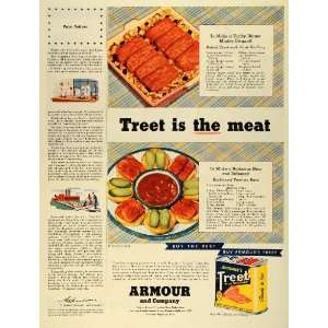   Baked Treet Fruit Stuffing Recipe   Original Print Ad