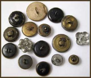 16 Awesome~OLD~Antique Vintage Metal Brass Buttons Picture Floral 