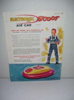 VINTAGE ELECTROMIC SCOOT R/C AIR CAR AD FLYER HANDBILL  