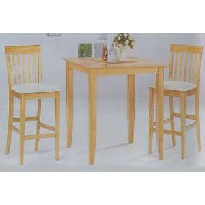    Maple Finish Table And Bar Stool Three Pieces