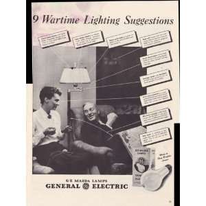  General Electric Mazda Lamp Wartime Lighting 1942 Original Vintage 