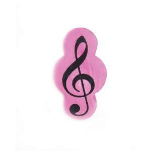  Molded Neon Pink G Clef Eraser