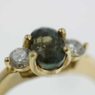High Quality Genuine Alexandrite & Diamond Gold Ring  