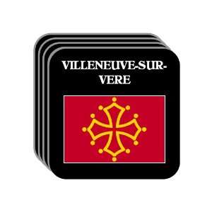 Midi Pyrenees   VILLENEUVE SUR VERE Set of 4 Mini Mousepad Coasters