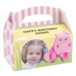 Hippo Pink Personalized Empty Favor Boxes (8) Health 