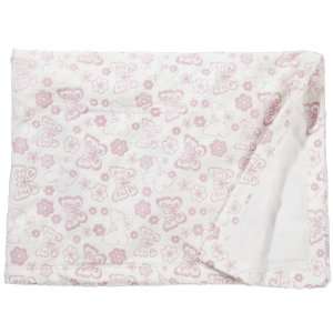    Kids Line Embossed Velour Blankets   Pink/Ecru Butterfly Baby