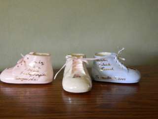 Personalized Ceramic High Top Baby Shoe Gift   