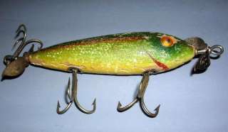 1920 Shakespearse Wooden Lure, glass eyes, Minnow?  