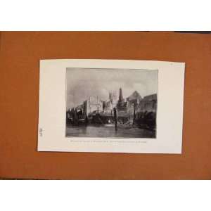  Antique Print Bankside Ruins Of Winchester House