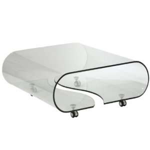  Glynis Glass Coffee Table (Clear Glass) (15.5H x 35.5W x 