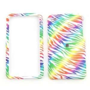  Apple iPhone 3G/3GS Rainbow Zebra Print on White Hard Case 