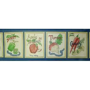 Club Pack of 12 Rolls Fruit & Vegetable Signs Wallpaper 