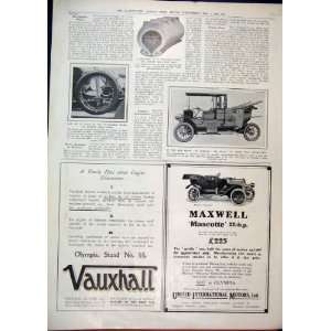   1911 Advert Maxwell Mascotte Motor Car Vauxhall Wheel