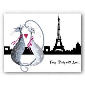 From Paris with Love, Catitudes by Marilyn Robertson 15.75x19.75 Art 