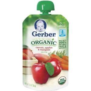 Gerber 2nd Foods Organic Baby Food, Carrots, Apples and Mangoes, 3.5 