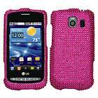 LG Vortex VS660 Verizon Hard Snap On Case Crystal Cover Pink Bling 