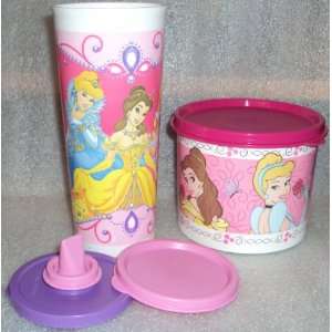   New Tupperware Disney Princess Sippy Cup and Snack Set