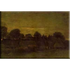  Village at Sunset 30x21 Streched Canvas Art by Van Gogh 