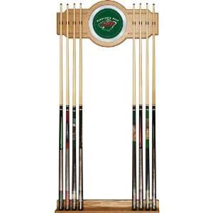 NHL Minnesota Wild 2 piece Wood and Mirror Wall Cue Rack   Game Room 