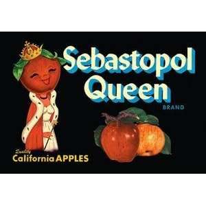  Vintage Art Sebastopol Queen Brand Apples   Giclee Fine 
