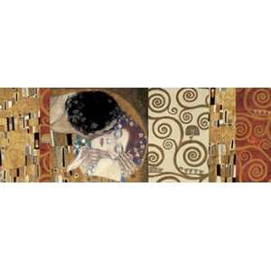 Gustav Klimt 54W by 19H  Klimt Deco (The Kiss) CANVAS Edge #2 1 1 
