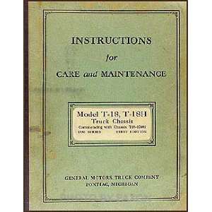 1936 GMC T 18, T 18H 1 1/2 ton Repair Shop Manual Original GMC 