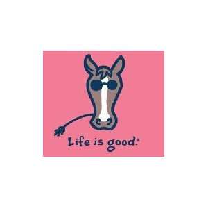 Life Is Good Womens Crusher Short Sleeve T shirts Horse on Hibiscus 