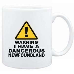   Mug White  WARNING  DANGEROUS Newfoundland  Dogs